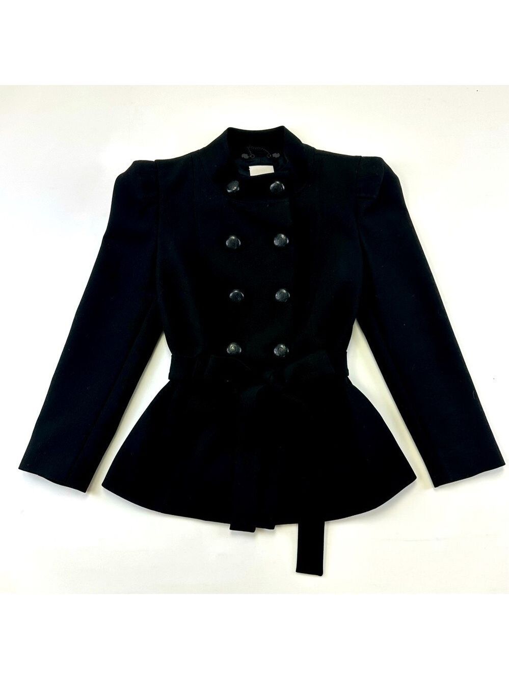 Robert Rodriguez double breasted jacket sharp shoulder belted Size 4 jersey